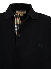 Burberry Black Cotton Collared Polo Shirt